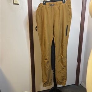 Weatherproof Tan Joggers with Elastic Waistband and Lightweight Material